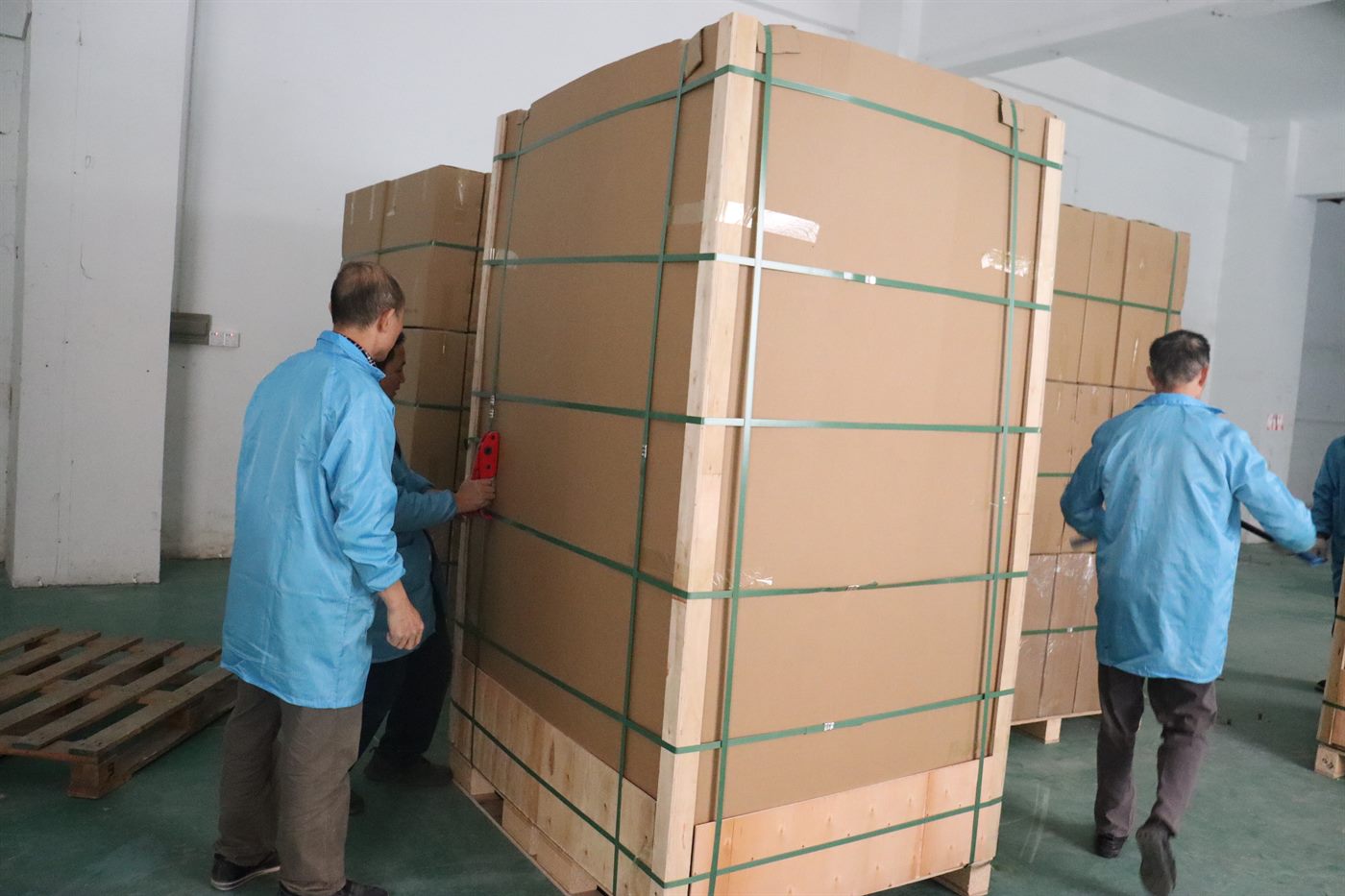 Bulk solar panel crates ready for shipment